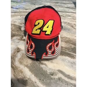 Jeff Gordon 24 Hendrick Motorsports Nascar Hat Red Blue Hook Loop Baseball Cap